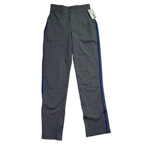 Champro Mens Gray Baseball Pants Open Bottom Royal Stripes Durable Sz S - New